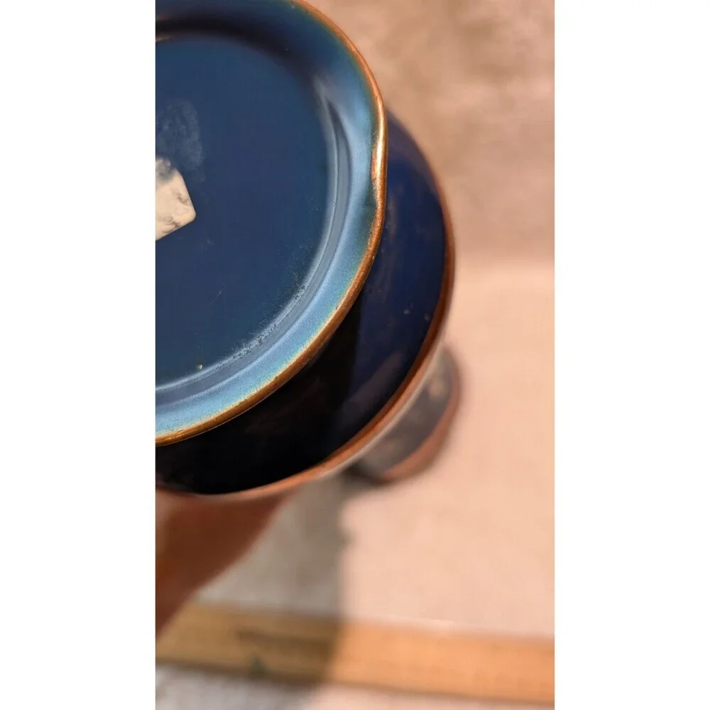 Vintage Turkish Hand Painted Brass Vase 10